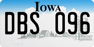 IA license plate DBS096