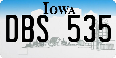 IA license plate DBS535