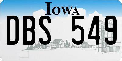 IA license plate DBS549