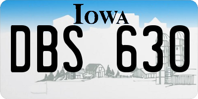 IA license plate DBS630