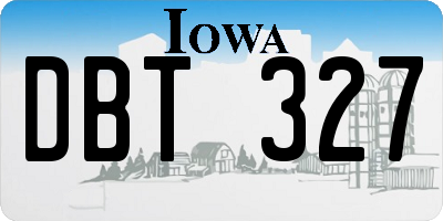IA license plate DBT327