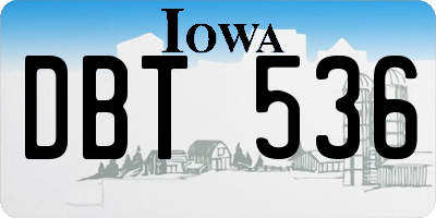 IA license plate DBT536
