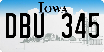IA license plate DBU345