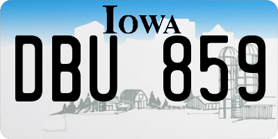 IA license plate DBU859