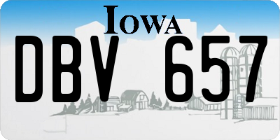 IA license plate DBV657