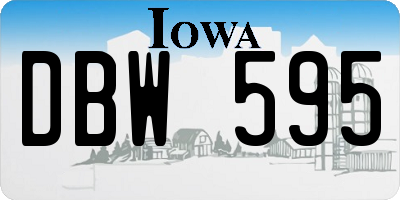 IA license plate DBW595