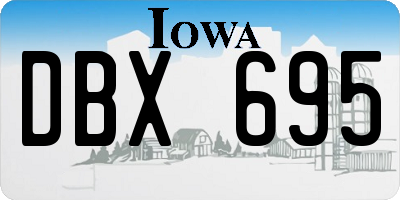 IA license plate DBX695