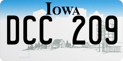 IA license plate DCC209