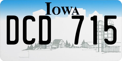 IA license plate DCD715