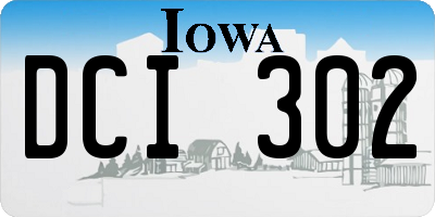 IA license plate DCI302