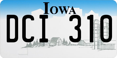 IA license plate DCI310