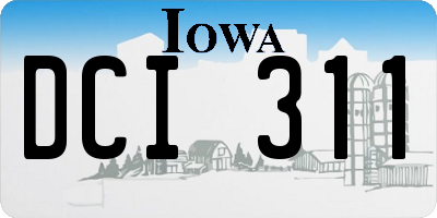 IA license plate DCI311