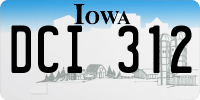 IA license plate DCI312