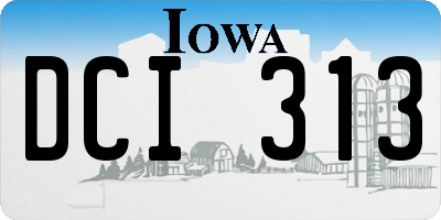 IA license plate DCI313