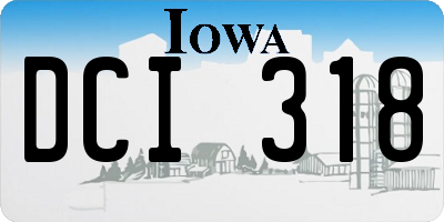 IA license plate DCI318