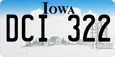 IA license plate DCI322