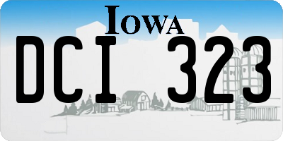 IA license plate DCI323