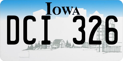 IA license plate DCI326