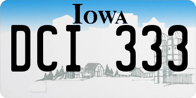 IA license plate DCI333