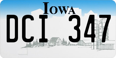 IA license plate DCI347