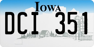 IA license plate DCI351