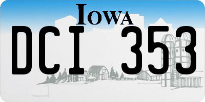 IA license plate DCI353