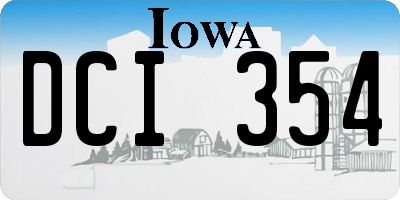 IA license plate DCI354