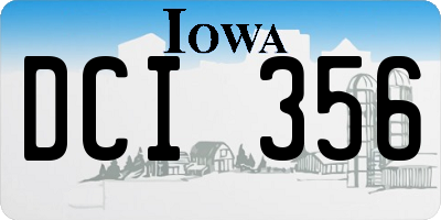 IA license plate DCI356