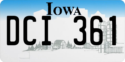 IA license plate DCI361