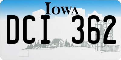IA license plate DCI362