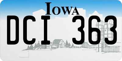 IA license plate DCI363
