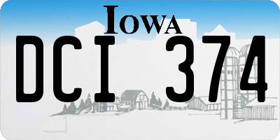 IA license plate DCI374