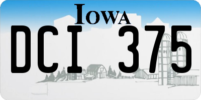 IA license plate DCI375