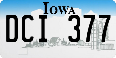 IA license plate DCI377