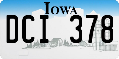 IA license plate DCI378