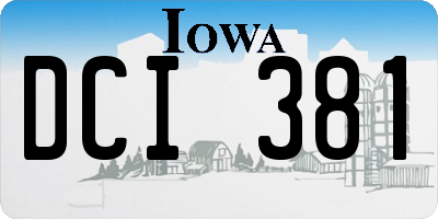 IA license plate DCI381