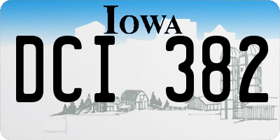 IA license plate DCI382