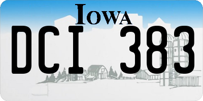 IA license plate DCI383