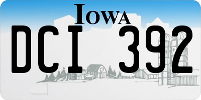 IA license plate DCI392