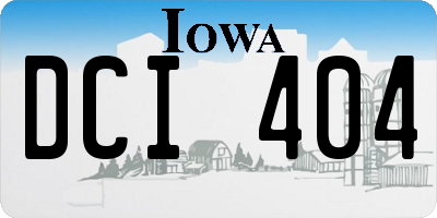 IA license plate DCI404