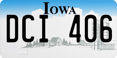 IA license plate DCI406