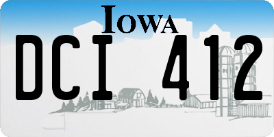 IA license plate DCI412