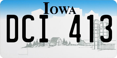 IA license plate DCI413