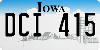 IA license plate DCI415