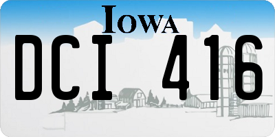 IA license plate DCI416