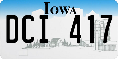 IA license plate DCI417