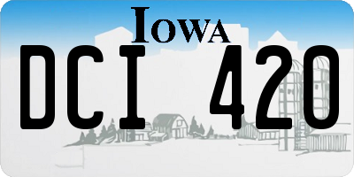 IA license plate DCI420
