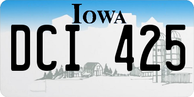 IA license plate DCI425