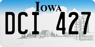 IA license plate DCI427