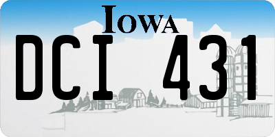 IA license plate DCI431